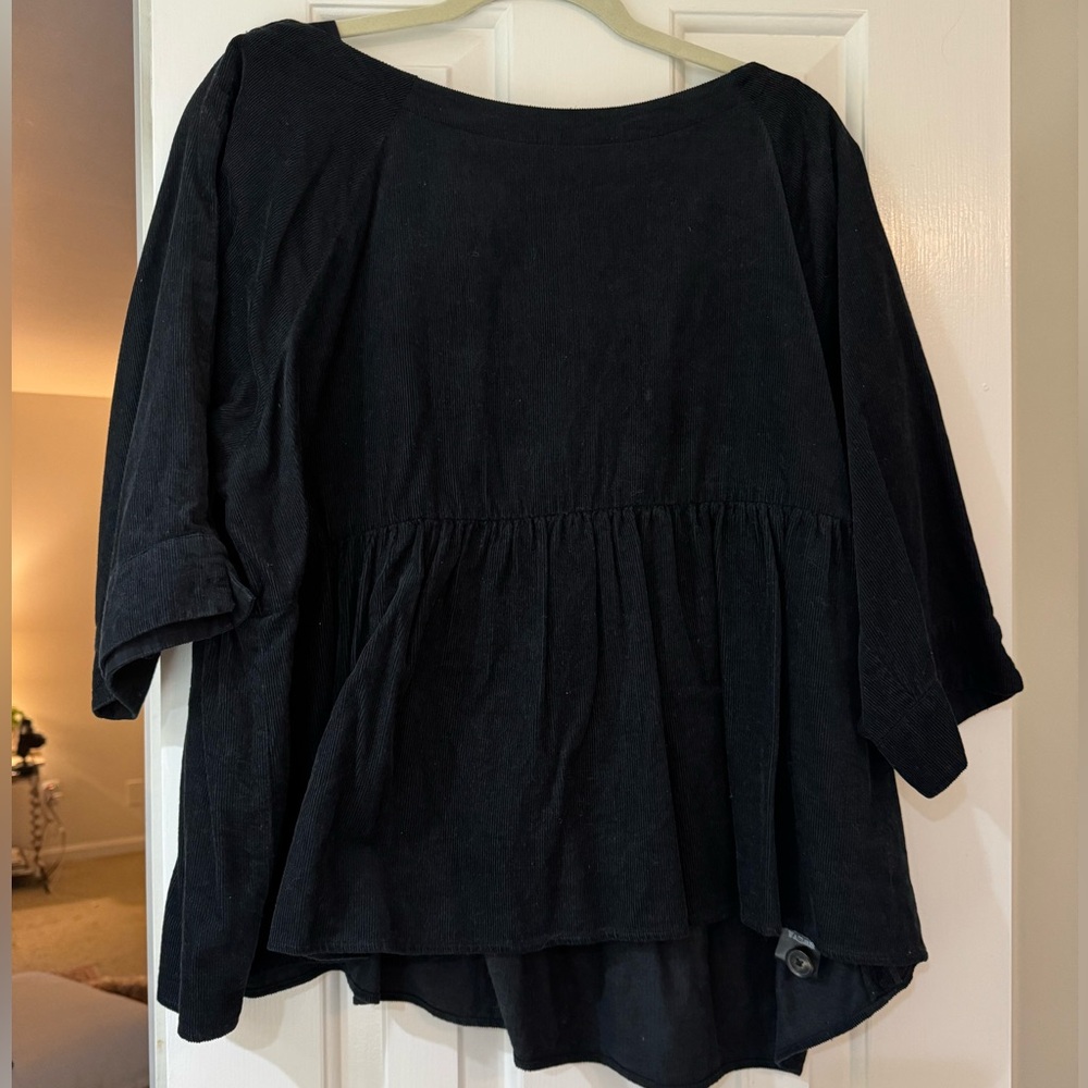 Anthropologie Maeve Black Corduroy shirt